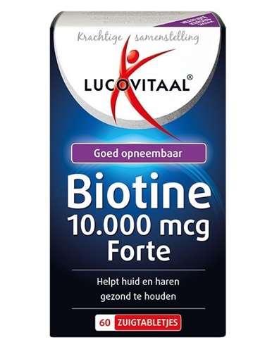 Lucovitaal Biotine 10.000mcg forte 60tablettes NUT 472/292
